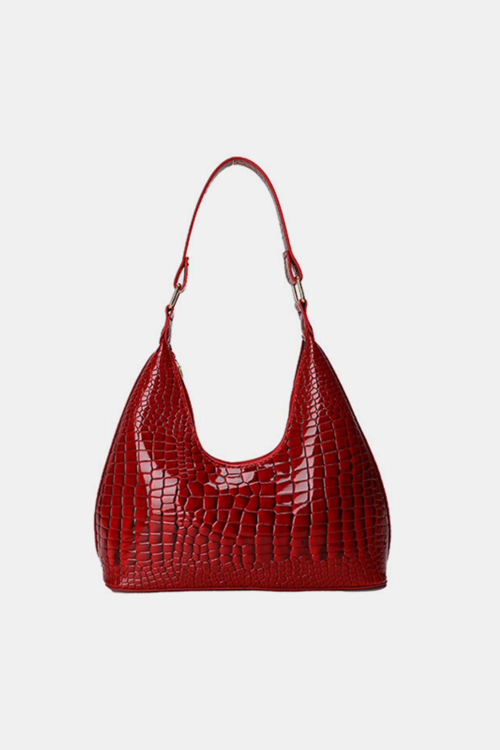 - Stone Texture Shoulder Bag - Deep Red / One Size - Optima Women