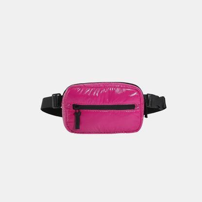 - Metallic Puffer Sling Bag - Hot Pink / One Size - Optima Women