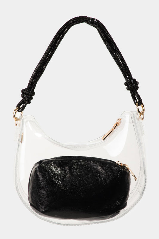 - Clear Baguette Handbag - Black / One Size - Optima Women