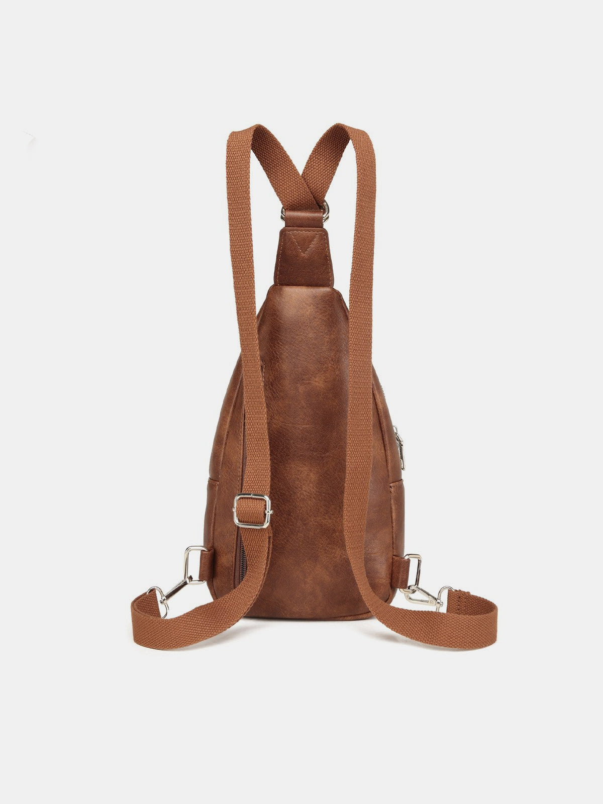 - Classic Leather Convertible Sling Bag - Brown / One Size - Optima Women